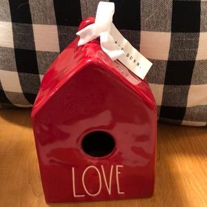 New Rae Dunn Red Mini LOVE Birdhouse VHTF